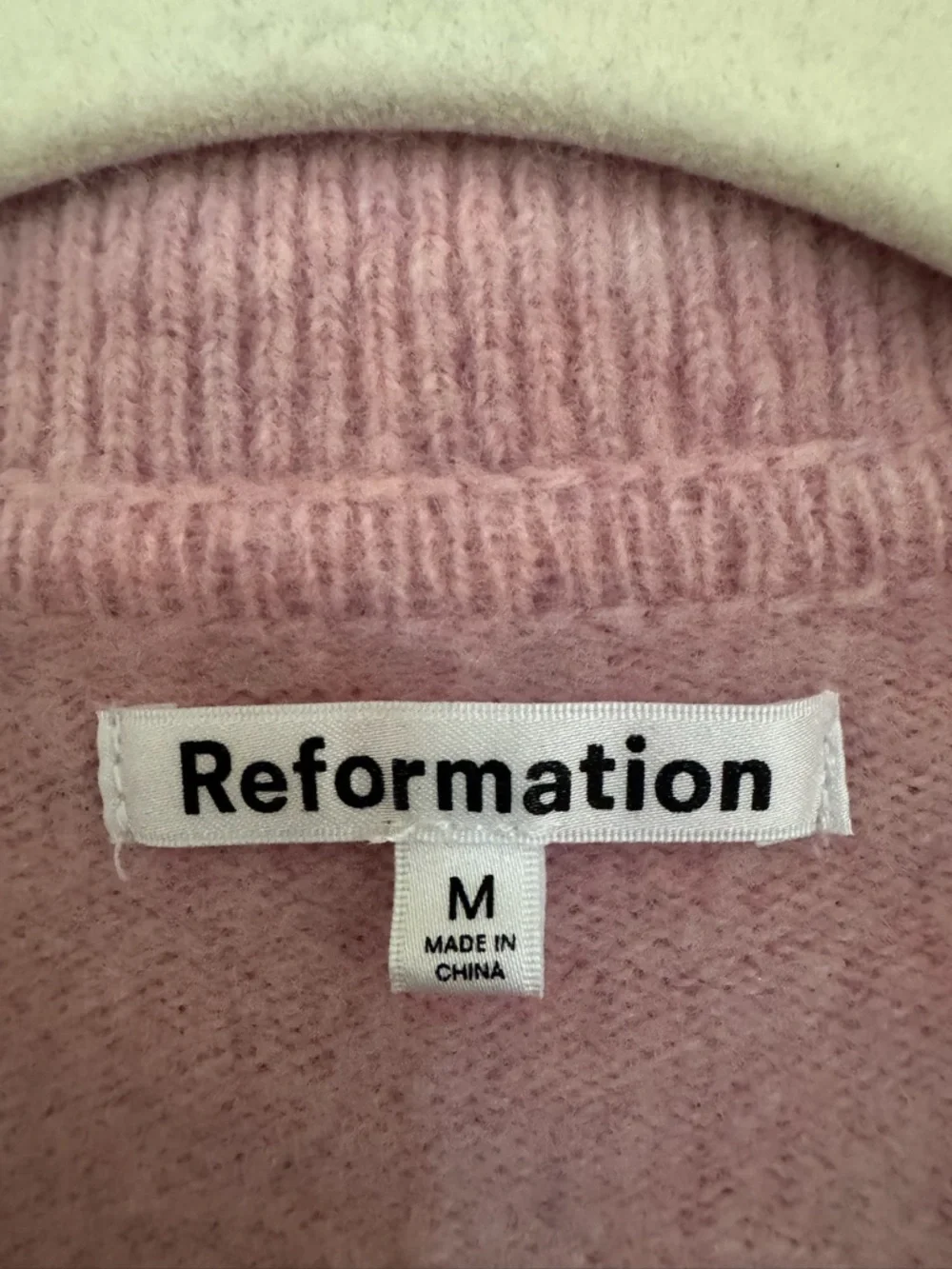 Reformation Light Pink V-Neck Sweater